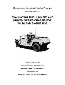EVALUATING THE HUMMER AND HMMWV SERIES CHASSIS FOR WILDLAND ENGINE USE
