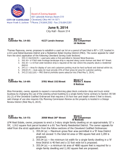 June 9, 2014 City Hall - Room 514 Board of Zoning Appeals