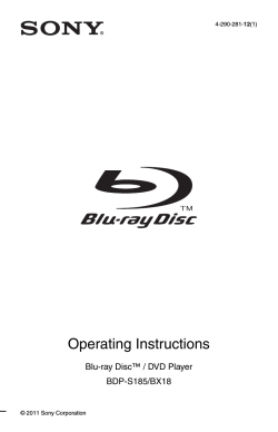 Operating Instructions Blu-ray Disc™ / DVD Player BDP-S185/BX18 12
