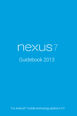 Guidebook 2013 For Android™ mobile technology platform 4.3