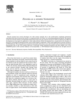 Zirconia as a ceramic biomaterial Review * C. Piconi