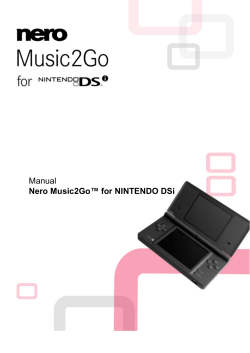 Manual Nero Music2Go™ for NINTENDO DSi