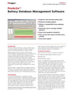 ProActiv Battery Database Management Software ™
