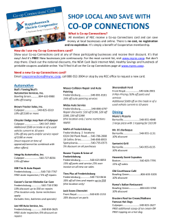 CO-OP CONNECTIONS  SHOP LOCAL AND SAVE WITH
