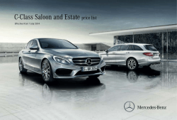 C-Class Saloon and Estate price list Effective from 1 July 2014