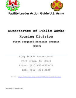   Facility Leader Action Guide U.S. Army Directorate of Public Works Housing Division