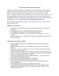 Salon Self-Inspection Checklist NC