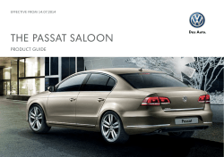 thE Passat saLooN Product guidE EffEctivE from 14.07.2014