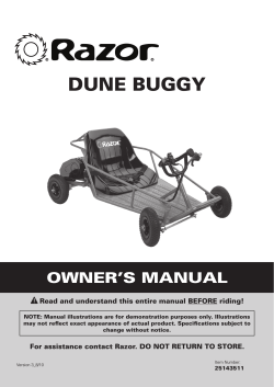 Dune BuGGY Owner’s Manual read and understand this entire manual BeFOre riding!