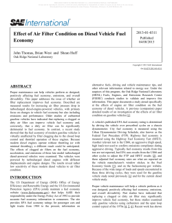 Effect of Air Filter Condition on Diesel Vehicle Fuel Economy ABSTRACT