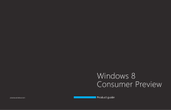 Windows 8 Consumer Preview Product guide