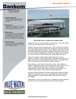 Danbom Blue Water Hoists Lakeside Engineering Product Datasheet
