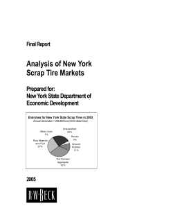 Analysis of New York Scrap Tire Markets Prepared for: