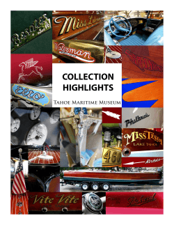COLLECTION HIGHLIGHTS Tahoe Maritime Museum