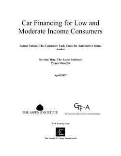 Car Financing for Low and Moderate Income Consumers