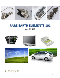 RARE EARTH ELEMENTS 101  April 2012