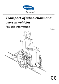 Transport of wheelchairs and users in vehicles Pre-sale information English