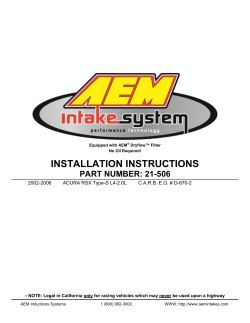 INSTALLATION INSTRUCTIONS PART NUMBER: 21-506  2002-2006