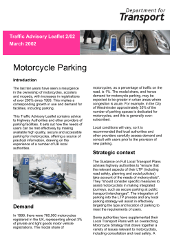 Motorcycle Parking  Traffic Advisory Leaflet 2/02 March 2002