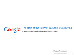 The Role of the Internet in Automotive Buying 1