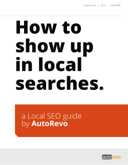 How to show up in local searches.