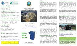 Quick Reference Prince William County Citizen’s Guide to Solid Waste Management Services