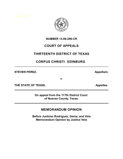 COURT OF APPEALS THIRTEENTH DISTRICT OF TEXAS CORPUS CHRISTI EDINBURG