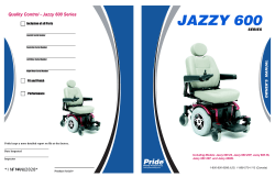 JAZZY 600 Quality Control - Jazzy 600 Series *INFMANU2828* SERIES