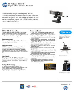 HP Webcam HD 5210 Skype -certified Auto-focus HD webcam
