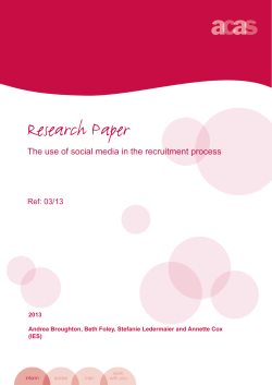 Research Paper The use of social media in the recruitment process 2013