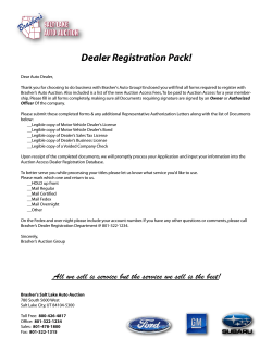 Dealer Registration Pack!
