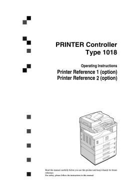 PRINTER Controller Type 1018  Printer Reference 1 (option)