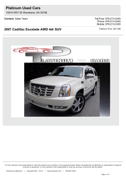 Platinum Used Cars 2007 Cadillac Escalade AWD 4dr SUV Contact: