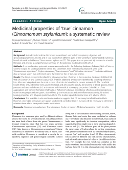‘true’ cinnamon Medicinal properties of (Cinnamomum zeylanicum): a systematic review