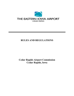 RULES AND REGULATIONS Cedar Rapids Airport Commission Cedar Rapids, Iowa