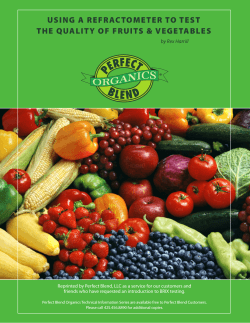USING A REFRACTOMETER TO TEST THE QUALITY OF FRUITS &amp; VEGETABLES ®