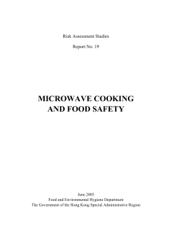 MICROWAVE COOKING AND FOOD SAFETY  Risk Assessment Studies