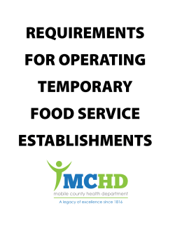 REQUIREMENTS FOR OPERATING TEMPORARY FOOD SERVICE