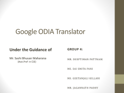 Google ODIA Translator Under the Guidance of GROUP 4: