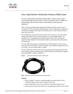Cisco High-Definition Multimedia Interface (HDMI) Cable