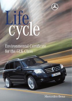 Life cycle Environmental Certificate for the GLK-Class