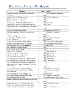 Bids4Kids Auction Catalogue