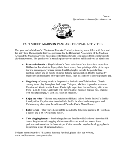 FACT SHEET: MADISON PANCAKE FESTIVAL ACTIVITIES