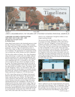Timelines Omena Historical Society