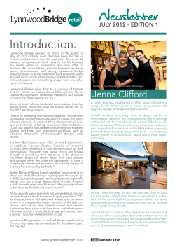 Newsletter Introduction: JULY 2012 - EDITION 1