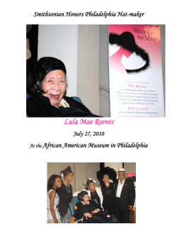 Lula Mae Reeves Smithsonian Honors Philadelphia Hat-maker African American Museum in Philadelphia