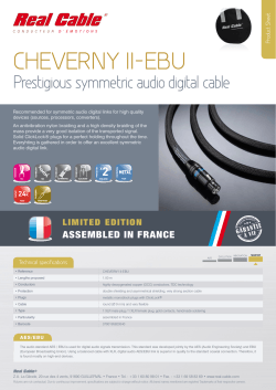 CHEVERNY II-EBU Prestigious symmetric audio digital cable