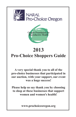 2013  Pro-Choice Shoppers Guide