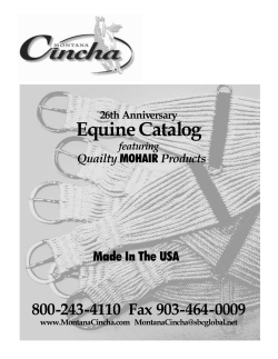 Equine Catalog 800-243-4110  Fax 903-464-0009  Quailty