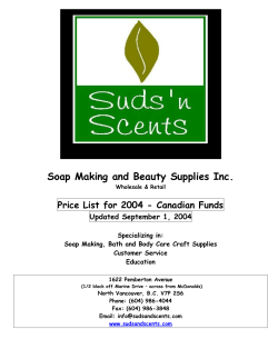 Soap Making and Beauty Supplies Inc.  Updated September 1, 2004